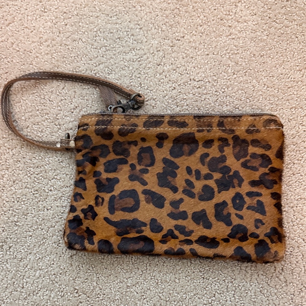 Myra Bag Brown Leopard Wristlet Clutch
